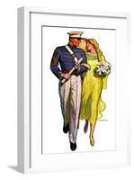 "Military Grad and Girl,"June 7, 1930-McClelland Barclay-Framed Giclee Print