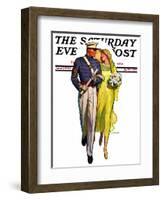 "Military Grad and Girl," Saturday Evening Post Cover, June 7, 1930-McClelland Barclay-Framed Giclee Print