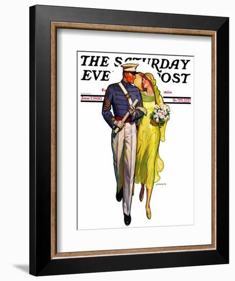 "Military Grad and Girl," Saturday Evening Post Cover, June 7, 1930-McClelland Barclay-Framed Giclee Print