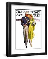 "Military Grad and Girl," Saturday Evening Post Cover, June 7, 1930-McClelland Barclay-Framed Giclee Print