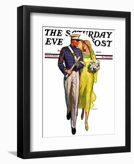 "Military Grad and Girl," Saturday Evening Post Cover, June 7, 1930-McClelland Barclay-Framed Giclee Print