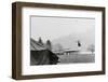 Military Helicopter during Search for Hijacker-null-Framed Photographic Print