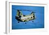 Military Helicopter Flying in Blue Skies-null-Framed Photographic Print