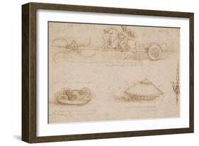 Military Machines and a Study for a Spearhead-Leonardo da Vinci-Framed Art Print