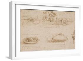 Military Machines and a Study for a Spearhead-Leonardo da Vinci-Framed Art Print