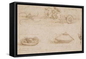 Military Machines and a Study for a Spearhead-Leonardo da Vinci-Framed Stretched Canvas