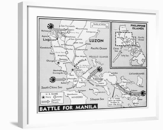 Military Map of Manila-null-Framed Giclee Print