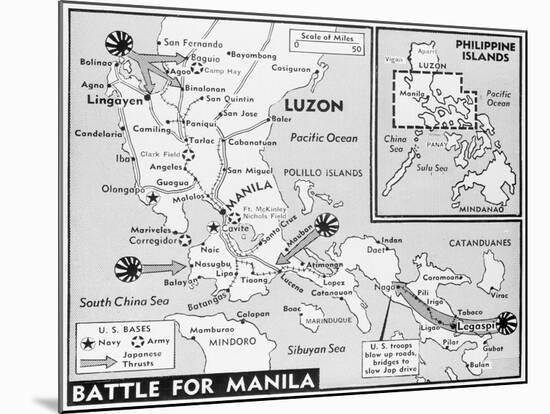 Military Map of Manila-null-Mounted Giclee Print