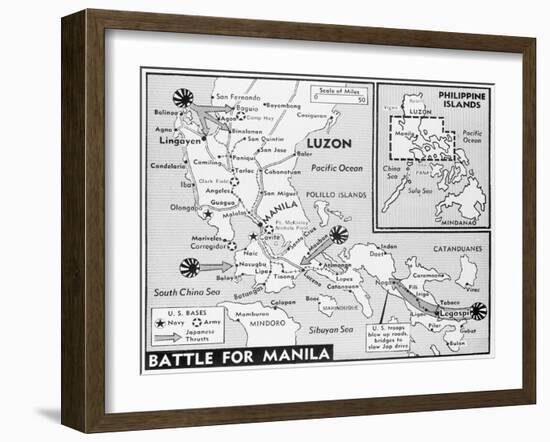 Military Map of Manila-null-Framed Giclee Print