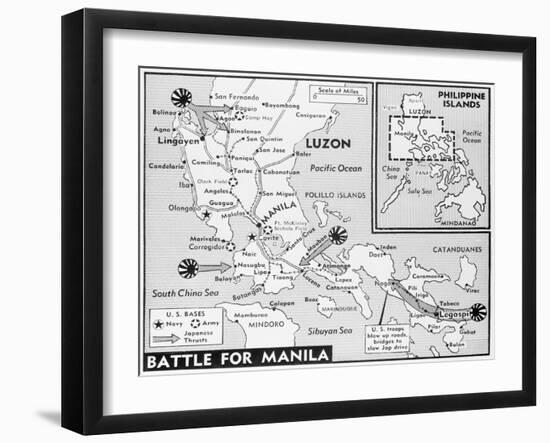 Military Map of Manila-null-Framed Giclee Print