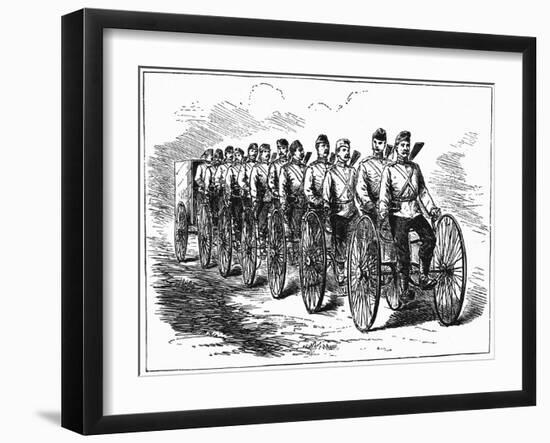 Military Multicycle by Singer and Co, 1887-null-Framed Giclee Print