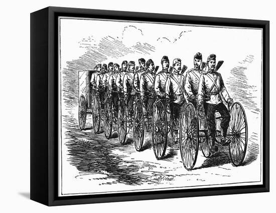 Military Multicycle by Singer and Co, 1887-null-Framed Stretched Canvas