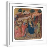 Military Parade at Campo di Marte, Flight into Egypt-Duccio Di buoninsegna-Framed Art Print