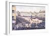 Military Parade Place Kleber in Strasbourg, 1860-Edmond Ladoucette-Framed Giclee Print