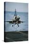 Military Plane Landing on Flight Deck-null-Stretched Canvas