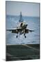 Military Plane Landing on Flight Deck-null-Mounted Photographic Print