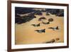 Military Planes Flying over the Wadi Rum Desert in Jordan-null-Framed Photographic Print