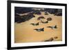 Military Planes Flying over the Wadi Rum Desert in Jordan-null-Framed Photographic Print