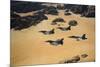 Military Planes Flying over the Wadi Rum Desert in Jordan-null-Mounted Photographic Print