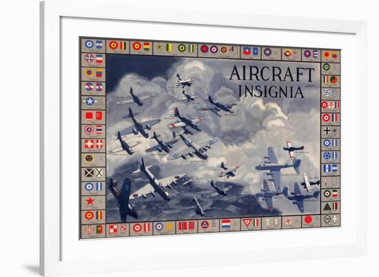 Military Planes of the World Aircraft Insignia WWII War Propaganda Print Plastic Sign-null-Framed Art Print