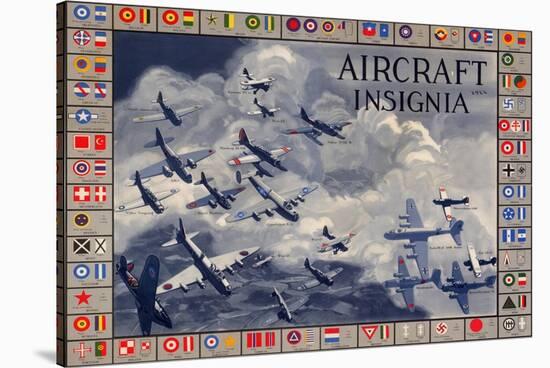 Military Planes of the World Aircraft Insignia WWII War Propaganda Print Plastic Sign-null-Stretched Canvas