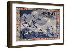 Military Planes of the World Aircraft Insignia WWII War Propaganda Print Plastic Sign-null-Framed Art Print