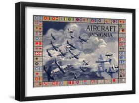 Military Planes of the World Aircraft Insignia WWII War Propaganda Print Plastic Sign-null-Framed Art Print