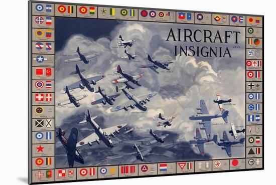 Military Planes of the World Aircraft Insignia WWII War Propaganda Print Plastic Sign-null-Mounted Art Print