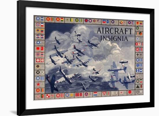 Military Planes of the World Aircraft Insignia WWII War Propaganda-null-Framed Art Print