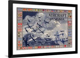 Military Planes of the World Aircraft Insignia WWII War Propaganda-null-Framed Art Print