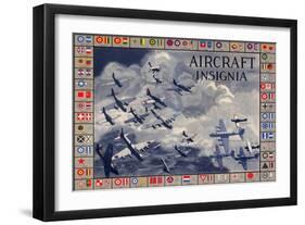 Military Planes of the World Aircraft Insignia WWII War Propaganda-null-Framed Art Print