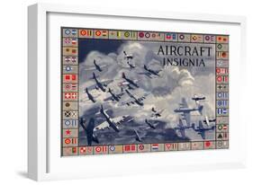 Military Planes of the World Aircraft Insignia WWII War Propaganda-null-Framed Art Print