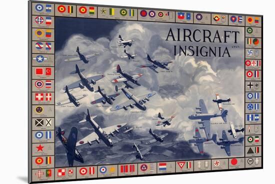 Military Planes of the World Aircraft Insignia WWII War Propaganda-null-Mounted Art Print