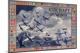 Military Planes of the World Aircraft Insignia WWII War Propaganda-null-Mounted Art Print