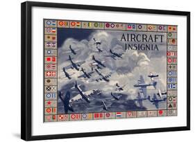 Military Planes of the World Aircraft Insignia WWII War Propaganda-null-Framed Art Print