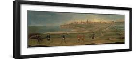 Military Players, with a View of St. Andrews from the Old Course-18th Century School-Framed Premium Giclee Print