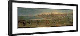 Military Players, with a View of St. Andrews from the Old Course-18th Century School-Framed Premium Giclee Print