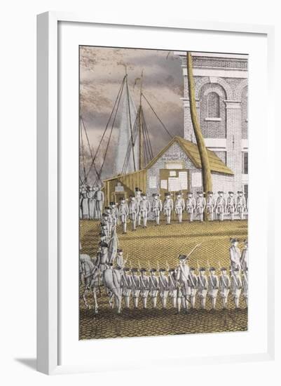 Military Pupils Arranged in a Rectangle Led by Some Officers, Some on Horseback-Jonas Zeuner-Framed Art Print