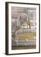 Military Pupils Arranged in a Rectangle Led by Some Officers, Some on Horseback-Jonas Zeuner-Framed Art Print