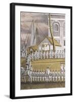 Military Pupils Arranged in a Rectangle Led by Some Officers, Some on Horseback-Jonas Zeuner-Framed Art Print