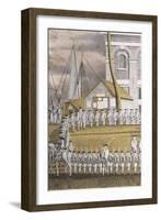 Military Pupils Arranged in a Rectangle Led by Some Officers, Some on Horseback-Jonas Zeuner-Framed Art Print