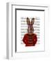 Military Rabbit in Red-Fab Funky-Framed Art Print