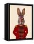 Military Rabbit in Red-Fab Funky-Framed Stretched Canvas