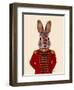 Military Rabbit in Red-Fab Funky-Framed Art Print