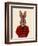 Military Rabbit in Red-Fab Funky-Framed Art Print