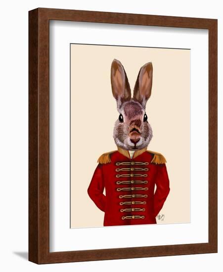 Military Rabbit in Red-Fab Funky-Framed Art Print