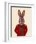 Military Rabbit in Red-Fab Funky-Framed Art Print