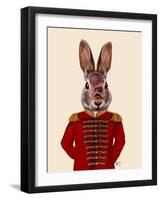 Military Rabbit in Red-Fab Funky-Framed Art Print