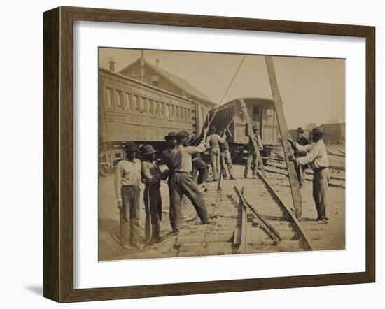 Military Railroad Operations in Northern Virginia, c.1862-Andrew J^ Johnson-Framed Photo