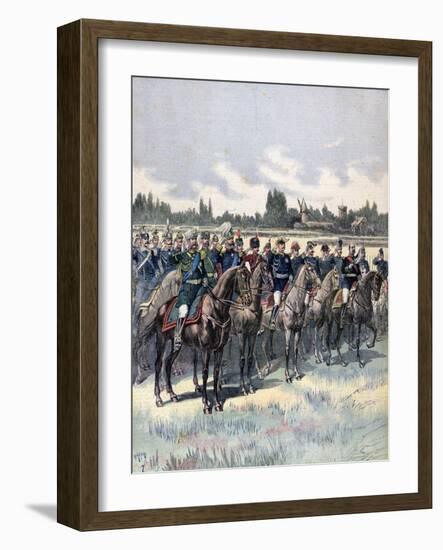 Military Review with General Saussier and Foreign Military Attaches, 14th July 1891-Henri Meyer-Framed Giclee Print